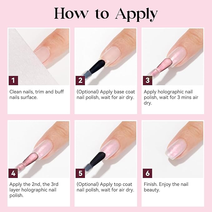 MIZHSE Nail Polish: 15Ml Mermaid Pearl Nail Polish Pink Aurora Effect Nail Polish, Fingernail and Toenail Polish Glossy Long Lasting Nail Polish Trendy DIY at Home Nail Gift Spree