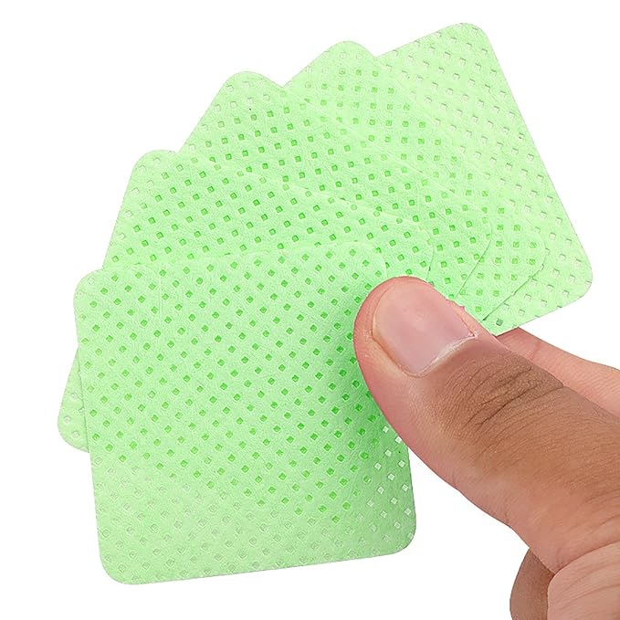 1200PCS Lint Free Nail Wipes Lint Free Wipes, Glue Wipes for Eyelash Extension, Glue Cleaning Wipe Lint Free Non Lint Nail Wipes, Soft Gel Nail Polish Remover Pads Wipes for Lash Extensions (Green)