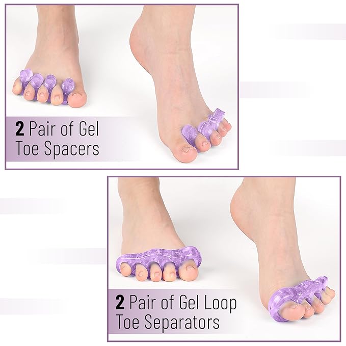 Dr. JK- ToePal Gel Toe Separator, 4 Pairs, Toe Spacers, Bunion Corrector, Christmas Gifts