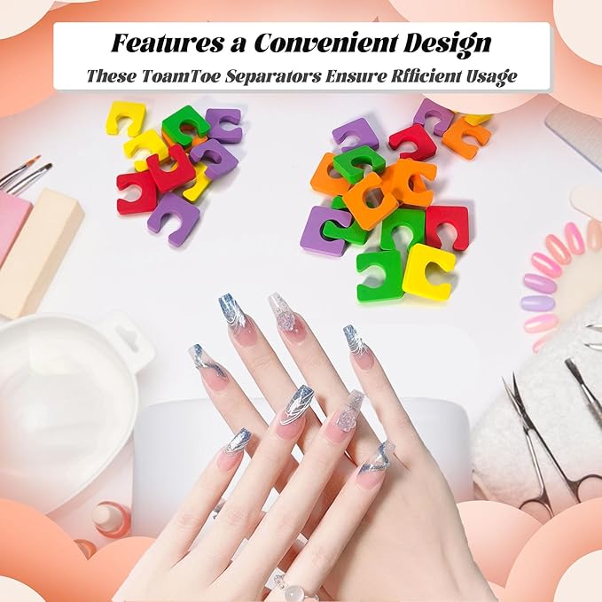 600 Pcs Toe Separators Unisex, Soft Foam Finger Divider Spacer Set, Nail Polish Art Painting Pedicure Tools Suitable for Spa Salon Beauty Foot Therapy, Multicolour