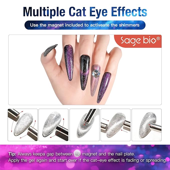 Cat Eye Gel Nail Polish, 15ml Magnetic Gel, High-Gloss, Long-Lasting, Magnetic Stick for DIY Manicures, 3D Effect, Rich & Vibrant Colors, 04