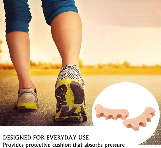 Toe Separators & Spacers,Use for Health & Beauty Pedicures,Plantar Fasciitis, Hammer Toes, Claw Toes & Other Foot Conditions,Pedicures for Men and Women(2 Pcs) - Beige