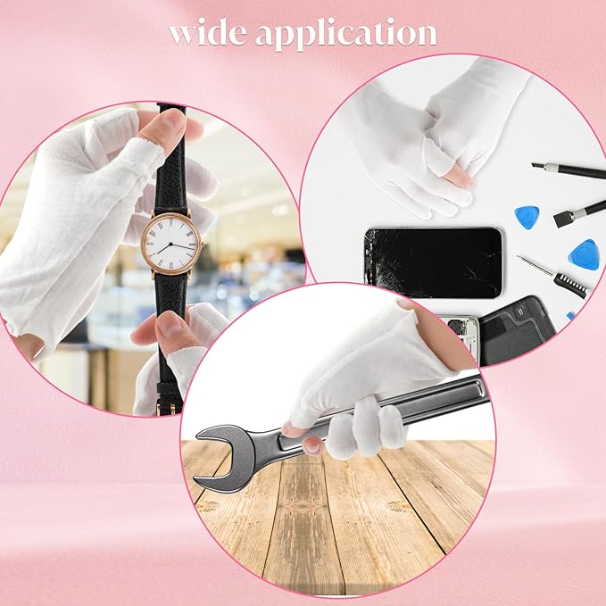 3Pair Touchscreen Cotton Gloves for Eczema and Dry Hands - Moisturizing Gloves SPA Overnight, Washable Lotion Hand Spa Treatment Gloves Repair Rough Cracked Dry Chapped Hands Skin for Women