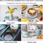 Farmhouse Blue Thin Lines Coasters Set of 6, Absorbent Coasters - Image 6