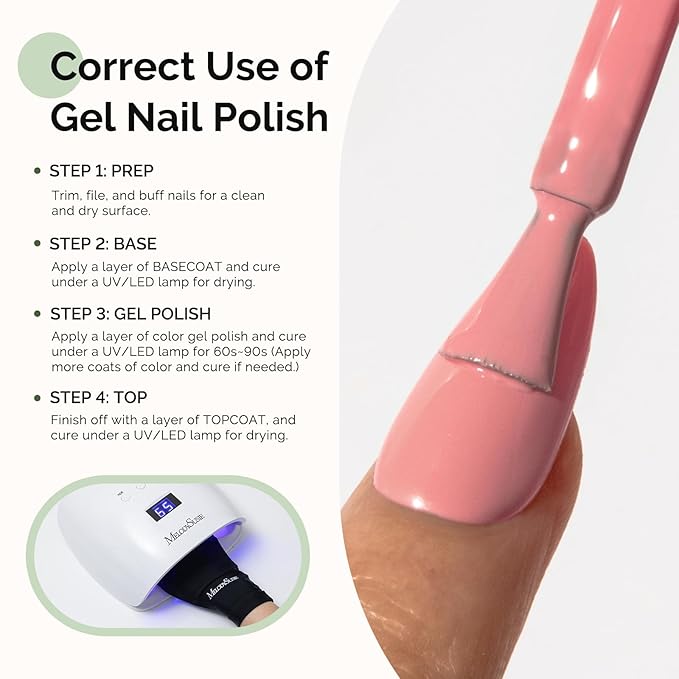 MelodySusie Hema Free Gel Nail Polish, 0.5 Fl Oz Thick Bright Nude Pink Gel Polish, Non-Toxic, Long Lasting, Soak Off UV Nail Polish, Manicure Nail Design Salon DIY Nail Art at Home K1161