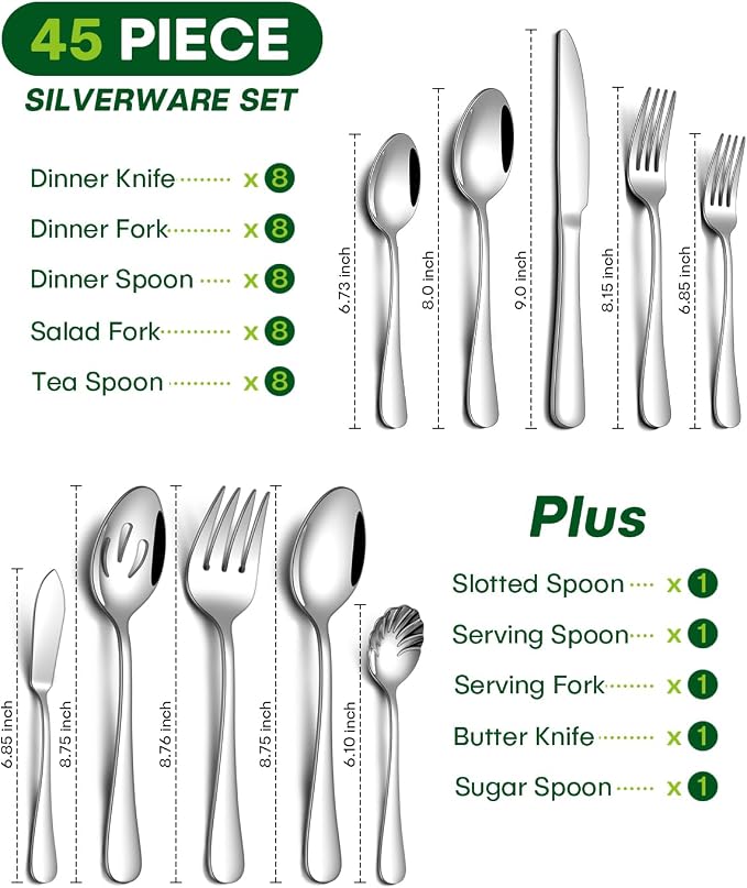 PHILIPALA 45 Piece Silverware Set - Image 2