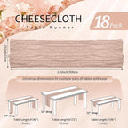 18 Pack Cheesecloth Table Runner 10FT Dusty Pink Table Runner Boho Gauze Cheese - Image 2