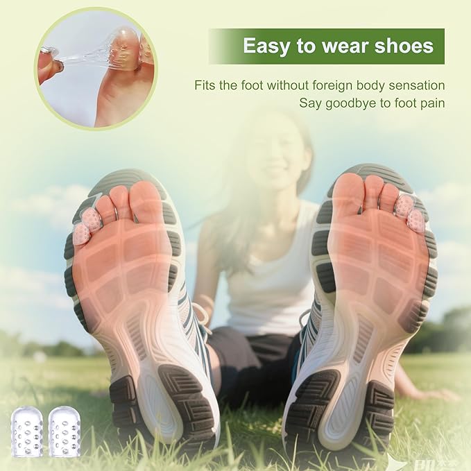 50 Pcs Silicone Toe Protectors Women, Gel Anti-Friction Toe Protector Breathable, Soft Clear Little Toe Protectors Women, Toe Sleeves for Corns, Blisters and Pain Relief