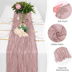 25 Pack Dusty Pink Cheesecloth Table Runner 17 x 108 Inch Gauze Table Runner - Image 5