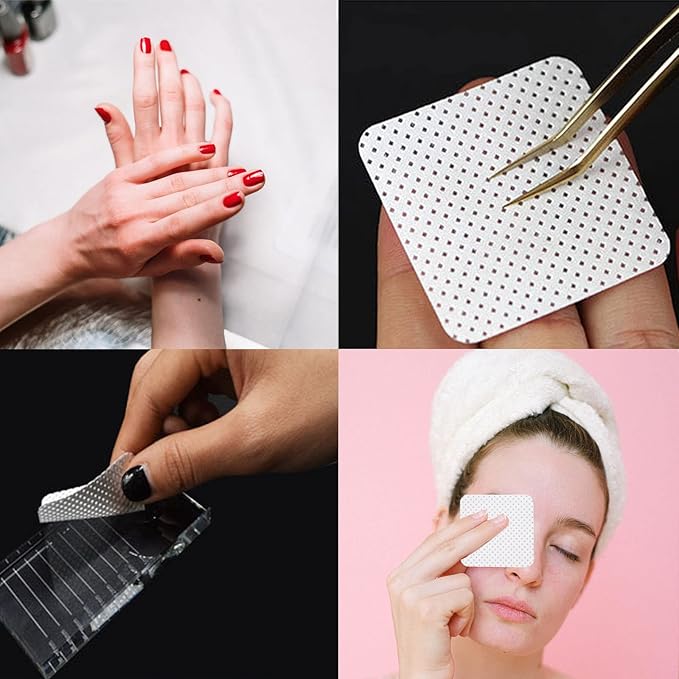 Absorbable Soft Gel Nail Polish Remover Cotton Pads - 1200 Pcs Lint-Free Non-Woven Fabric Wipes for Nails & Lash Extension Glue Cleaning