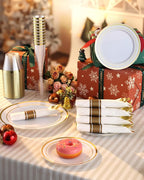 200PCS Disposable Gold Party Plastic Plate Sets - Image 5