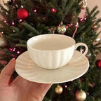 Yesland Set of 6 Royal Tea Cups and Saucers, 6 oz White Porcelain Tea Set & - Image 8