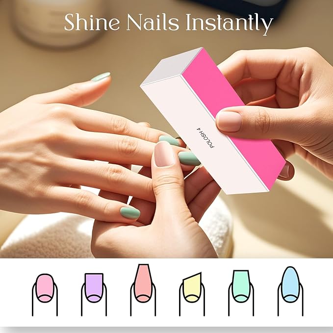 4 Way Nail Buffer Block,4pcs Nail Shine Buffers Blocks Files for Natural and Acrylic Nails Smoother Buffing Block Polisher Fingernail File Buffer