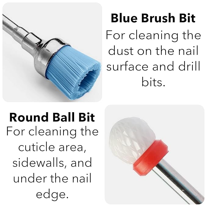11 Pcs Ceramic Nail Drill Bits, 3/32 Inch Tungsten Alloy Professional Nail Drill Bits, Safety Diamond Bits, for Removing Gel Acrylic Cuticle Nail Drill for Manicure Pedicure