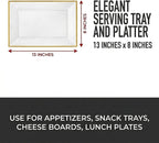 Clear Plastic Serving Tray Clear Gold Rim Disposable Serving Trays & Platters - Image 2