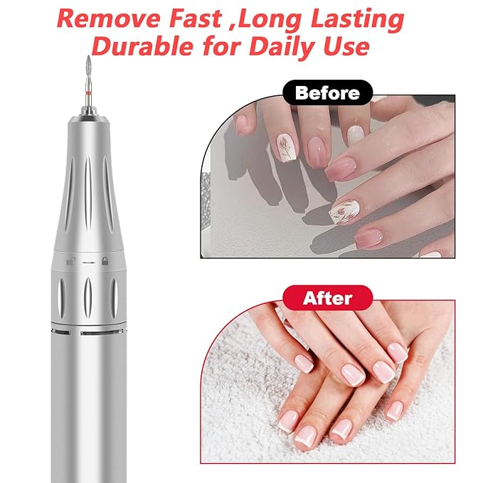 10pcs Diamond Flame Cuticle Drill Bits Set for Dead Skin 3/32'' Nails, Professional Safety Under Nail Cleaner Burr for Cuticle Dead Skin, Dry Manicure Pedicure Shape Remove Nail Salon Toolsv