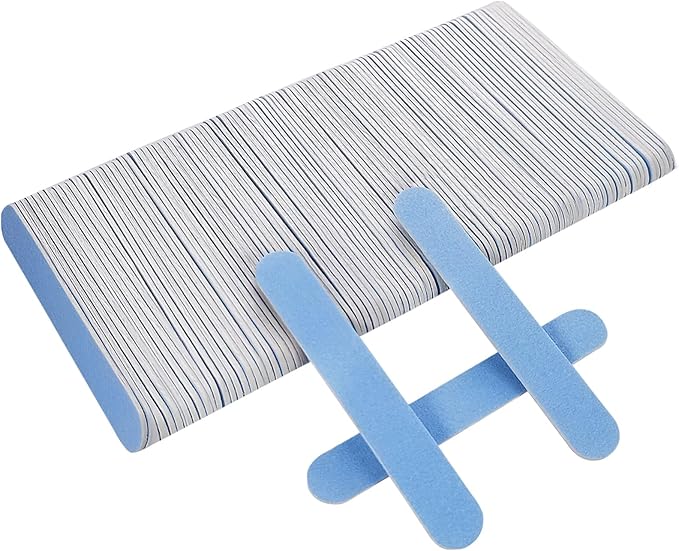 Mini Nail Files Bulk (100 Pcs), Double Sided Emery Board Nail File for Nature Nails, Manicure Tool Set Disposable Colorful Nail File for Home Salon Use Travel Size Men Women Kids Wood Board