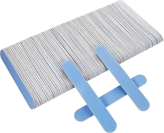 Mini Nail Files Bulk (100 Pcs), Double Sided Emery Board Nail File for Nature Nails, Manicure Tool Set Disposable Colorful Nail File for Home Salon Use Travel Size Men Women Kids Wood Board