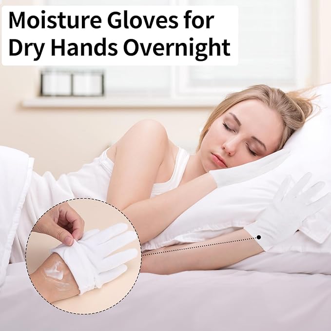 Small Touch Screen Gloves, 10 Pairs White Cotton Gloves for Art Handling, Coin Handling, Jewelry, Photography, Dry Hands Sleeping, with Pack of 40 Touchscreen Stickers