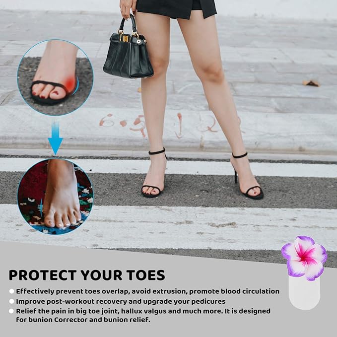 32Pcs Silicone Toe Separators for Women Pedicure Toe Spacers Nail Art Tools Reusable Soft Flexible Dividers for Comfortable Finger Relaxing