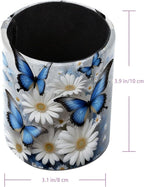Butterflies and Daisies Leather Pen Holder - Image 3