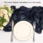 10 Pack Navy Blue Cheesecloth Table Runner 6FT Boho Gauze Fabric Table Runner - Image 5