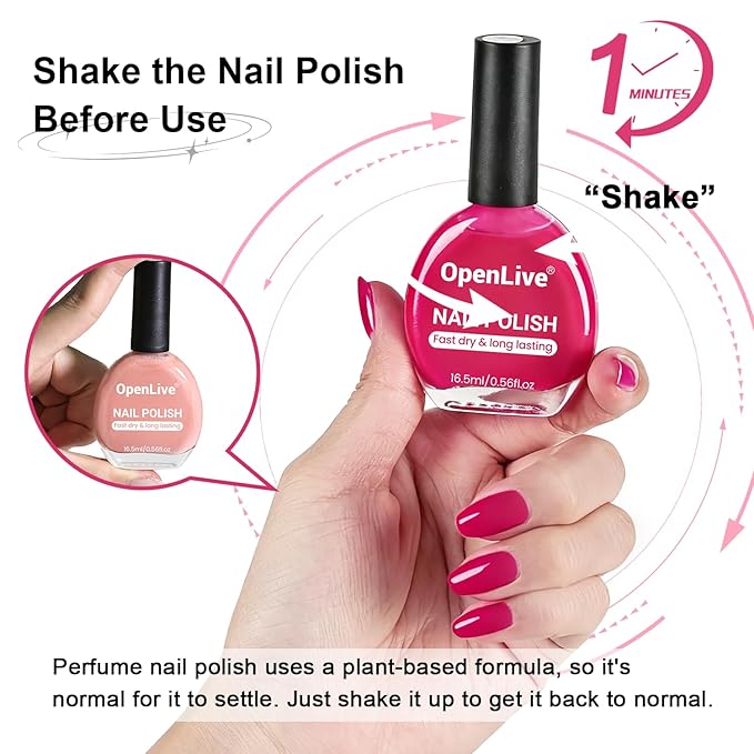 16.5ml Rose Red Perfume Nail Polish Large Volume Quick Dry Nail Polish, Long Lasting Shine, Fingernail Toenail Nail Art DIY Home Travel Nail Art Gift