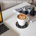 Simple Grid Coasters Set of 4, Absorbent Coasters - Image 7