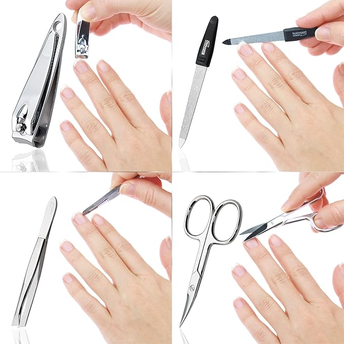 marQus manicure set 4-piece travel set with file from Solingen nail care set nail scissors set and nail set