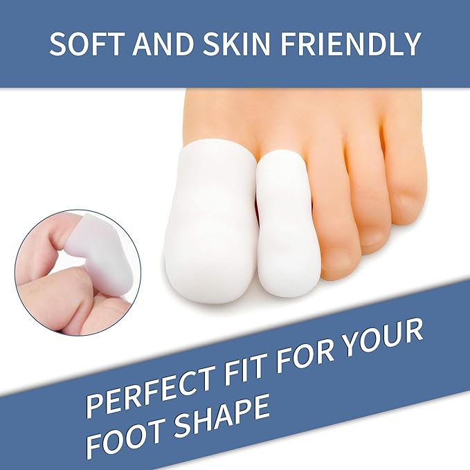 6 Pairs Silicone Toe Caps Hammer Toes Covers Flexible Stop Toe Pain Toe Guards Soft Toe Protectors for Women Men Toe Sleeves for Corns Blisters Calluses