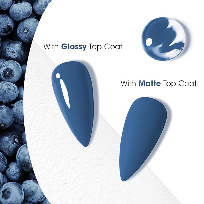 Gellen Gel Nail Polish, 18ml Haze Blue Dark UV LED Soak Off Polish for Nail Art DIY Manicure - Home Salon Gifts for Women Girls