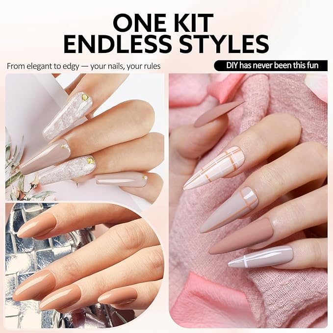 VENALISA Gel Nail Polish Set, 5 Colors 10ML Nude Gel Polish Kit Skin Tone Soak Off Salon Manicure DIY at Home Nail Art For Girls Women