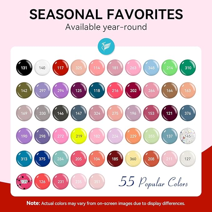 PHOENIXY 71 Pcs Gel Nail Polish Kit with U V Light, 55 Colours Gel Polish with 5 Pcs Base Top Coat Manicure Starter Nail Polish Set Gifts for Women ST9018
