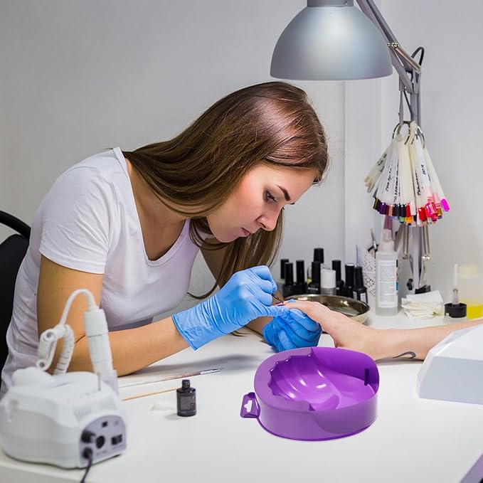 Mipcase 1Pc acrylic soak off bowl hand soaking bowl manicure soak tray manicure nail soak nail soaker acrylic remover art soak tools Spa purple hand