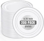 bUCLA 200PCS Silver Plastic Plates by BUCLA