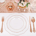 100pcs Rose Gold Plates Plastic Disposable - Image 7