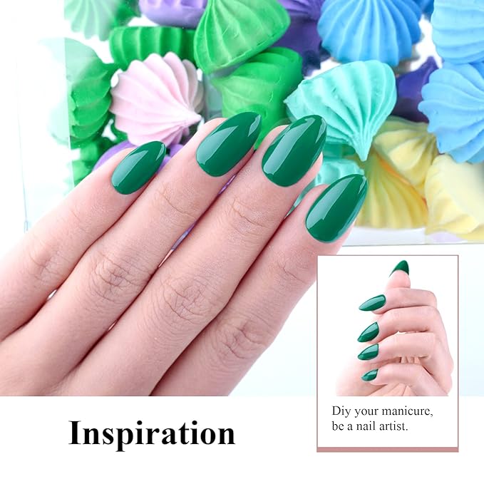 Imtiti Gel Nail Polish,1 Pcs 0.5 Fl Oz Emerald Green Gel Polish No Need Base and Top Coat 3 in 1 Gel Nail Polish Kit, Soak Off LED U V Nail Gel Polish Nail Art Starter Manicure Salon Gel Nail Kit for Women Girls