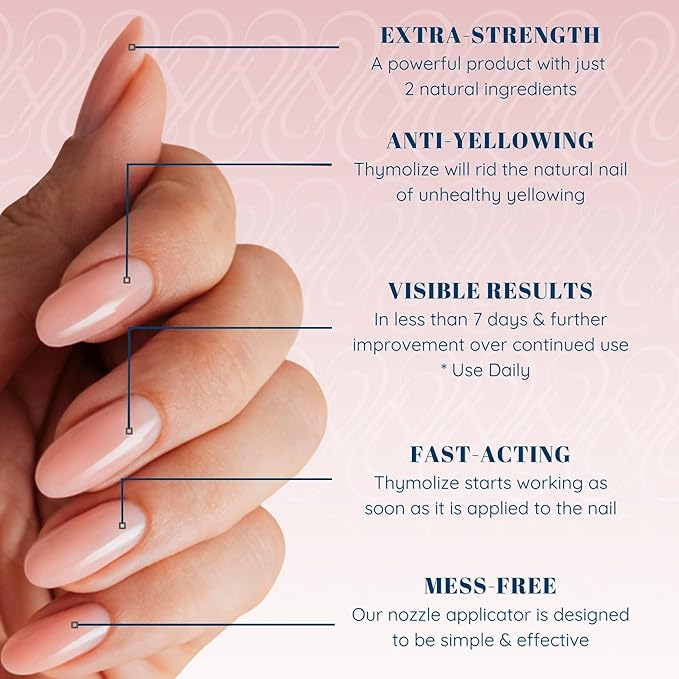Tammy Taylor Thymolize Nail Treatment for Damaged Nails | Extra Strength Liquid Drops Toenail Repair Solution for Thick & Discolored Toe Nails & Fingernail Care | Stop Nail Biting Immediately