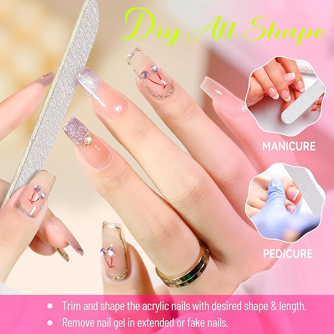 Disposable Zebra Nail Files 80/80 Grit 5 Inch Double Sided Emery Boards for Acrylic Nails Toenails Professional Manicure Pedicure Tools 50Pcs (Pack of 2)