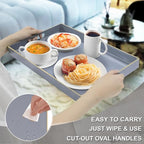 Gray Serving Tray with Handles, Modern Grey Decorative Tray - Image 3