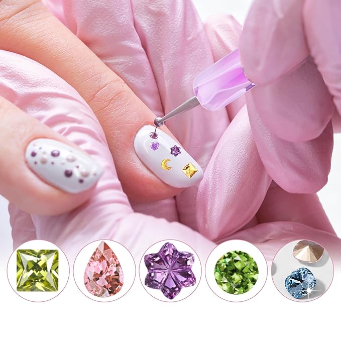 French Manicure Brush, Esclane 2 Way French Nail Brush with Dotting Tool for Manicure Cuticle Clean Up Nail Art Design, French Tip Brush(Purple, #12)