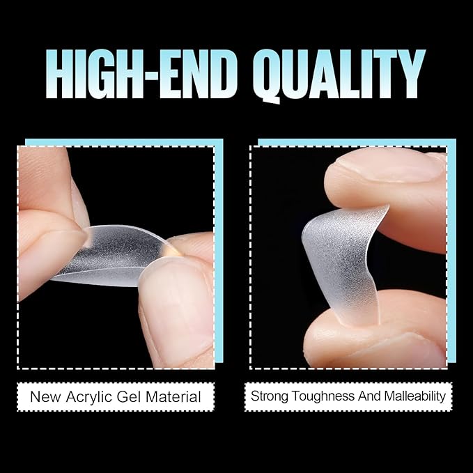 TOMICCA Short Coffin Gel Nail Tips, Full Cover Short Nail Tips, 360Pcs Soft Coffin Nails Matte Fake False Acrylic Press on Nail Home DIY Nail Salon 15 Sizes