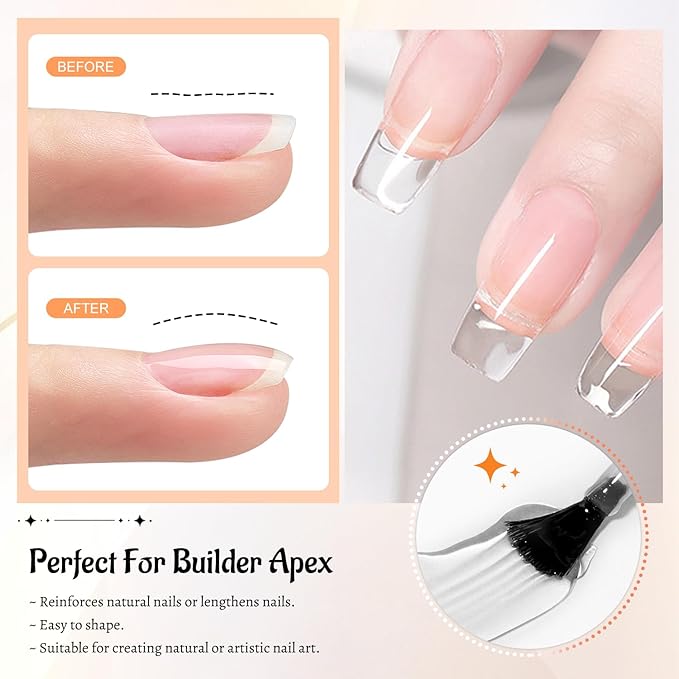 JODSONE 4Pcs Base Coat Top Coat Nail Primer Builder Gel for Strong Long Lasting Manicures Prep Protect and Perfect Your Nails 16.5ml Each Salon Quality Set