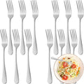 24 Piece Dinner Forks Set, Food-Grade Stainless Steel Forks Silverware by WISKEMA
