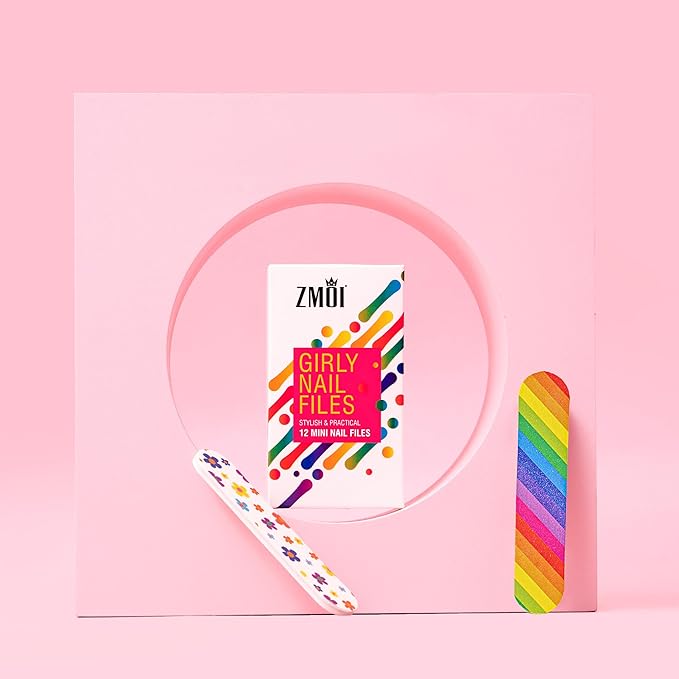 (1 Dozen) Colorful Girly Mini Emery Board Nail Files