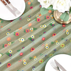 Flower Table Runner Floral Daisy Summer Birthday Party Garden Wedding Decor | - Image 4