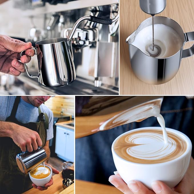 Milk Frothing Pitcher, 50oz Steaming Pitcher Stainless Steel Espresso Machine - Image 6