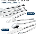 Silverware Set 60-Piece Bamboo Pattern Service - Image 5