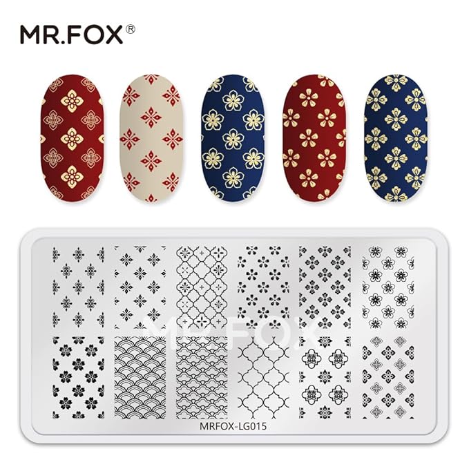6 Pcs Nail Plates Stamping Set Dragon Patterned Chinese Traditional Decoration Style Nail Art DIY Stamping Template