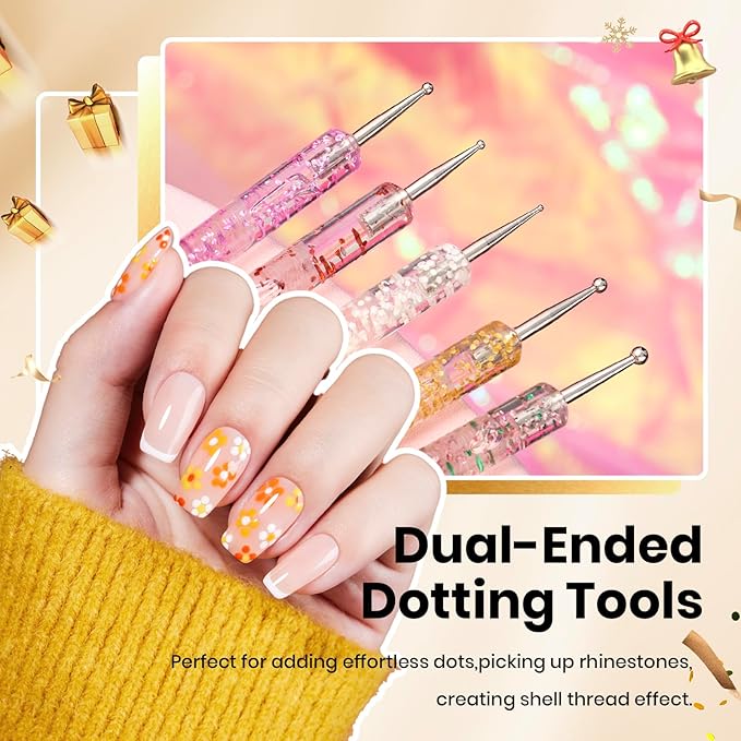 Beetles 31pcs Nail Art Brushes, Dotting Tools, Nail Art Pens, Dust Brush, Striping Liner Fingernail Drawing Pens with Palette Holder All in One for Starter Manicure Design Set